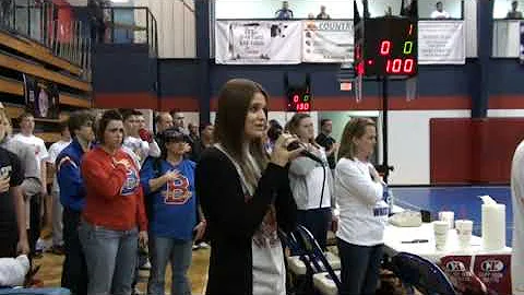 15 year old Kristen Goss sings National Anthem