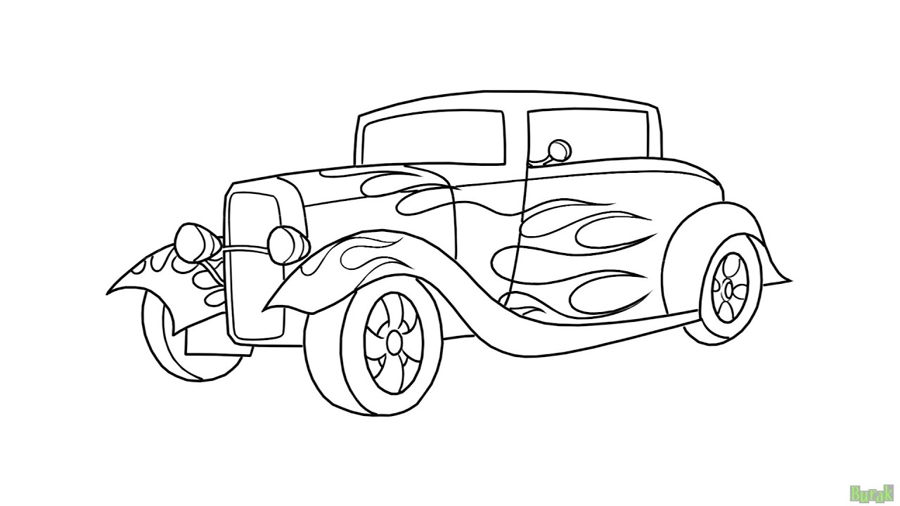 Vintage Car Drawing Beautiful Image - Drawing Skill