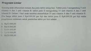 Tutorial Program Linier (6) menyelesaikan soal cerita - Matematika SMA