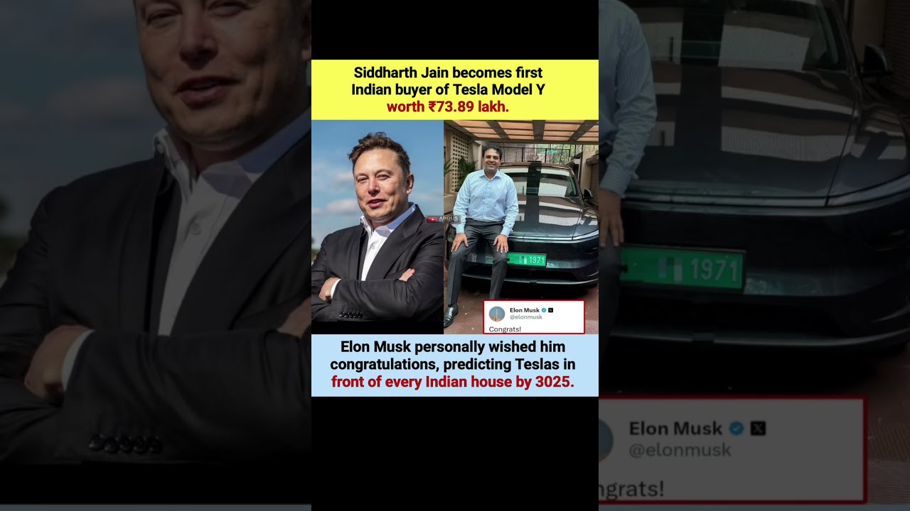 Siddharth Jain Buys Tesla Model Y, Elon Musk Congratulates 🚗 