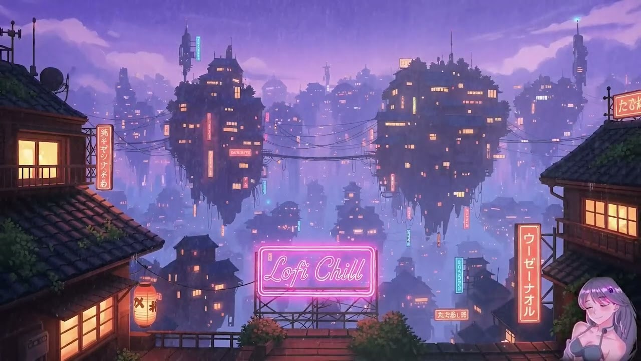 Japanese Rain Streetflow 🌆 Lofi Mix | Study, Sleep, Calm | Japanese Future Town