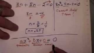 Introduction to Quadratic Equations