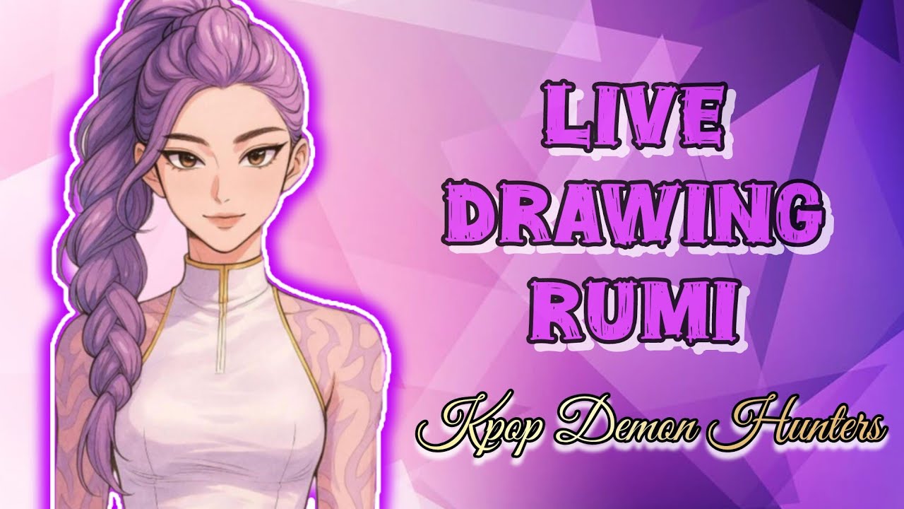 Live drawing Rumi from Kpop Demon Hunters in anime style..