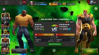 Luke Cage dando uma surra no Hyperion - missão mensal 2.1, não colecionado Marvel Torneio de Campeo
