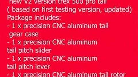 cnchelicopter.com V2 pro tail for Align t-rex trex 500 CNC