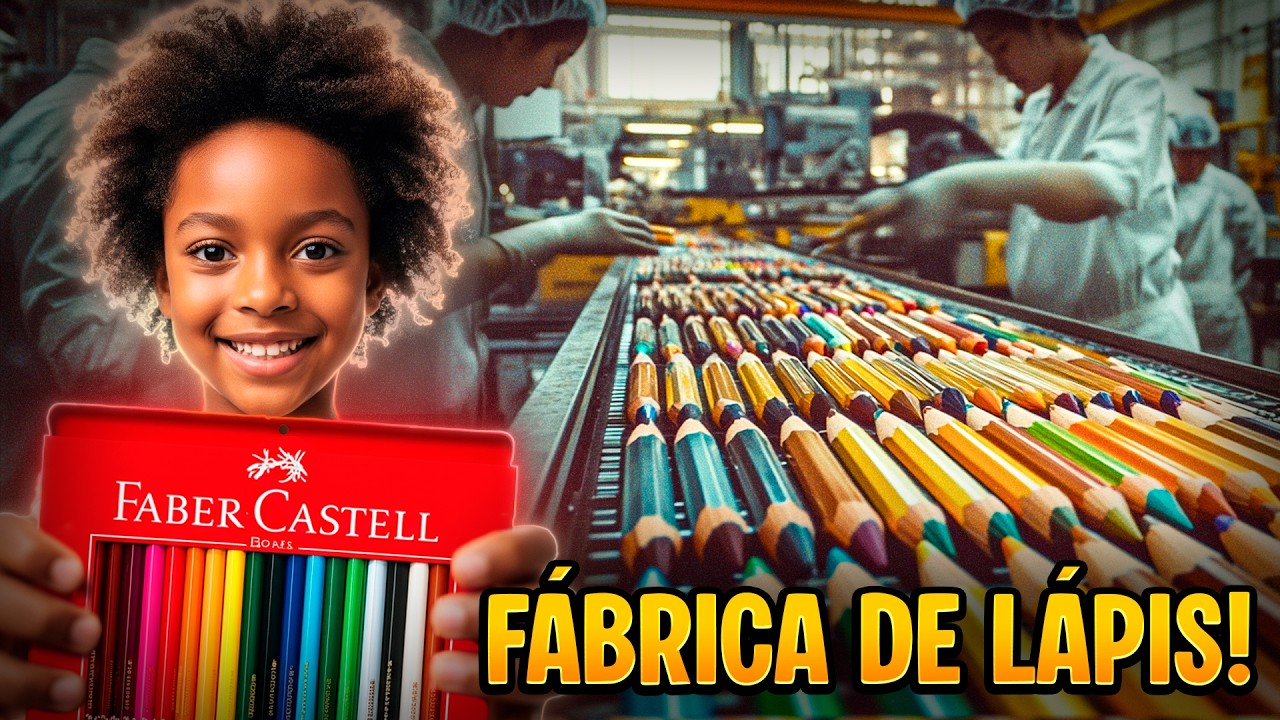 COMO É FEITO O LÁPIS DE COR da FABER CASTELL? Processo Industrial Completo!