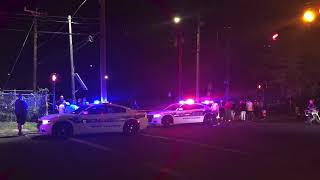 Car split in two after violently striking a pole both passengers pronounced dead on scene