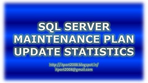 Maintenance Plan for Update Statistics Task in SQL Server
