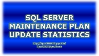 Maintenance Plan for Update Statistics Task in SQL Server