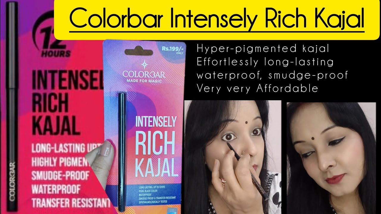 Colorbar intensely Rich Kajal | Affordable kajal || Review & Swatch 
