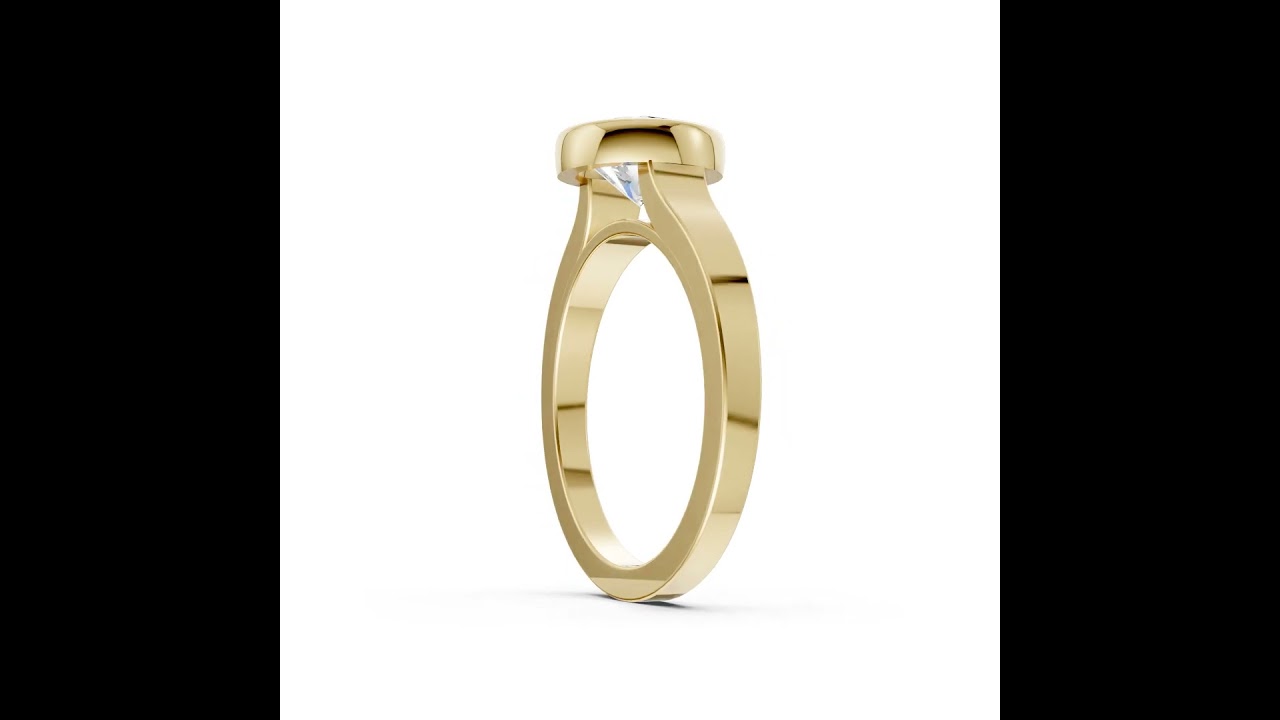 Round Cut Bezel Solitaire Lab Diamond Wedding Ring