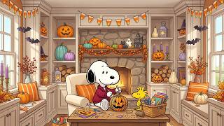 Snoopy and Woodstock’s Pumpkin Workshop 🎃 Soft Piano Jazz for Focus & Relaxation screenshot 1