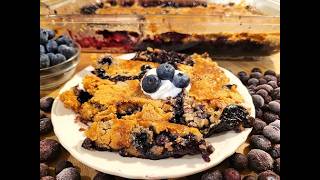 Blueberry Dump Cake with Frozen Blueberries 🍰👨‍🍳🍋🧈 Easy Old-Fashioned Cobbler 🙂😁 Southern Dessert
