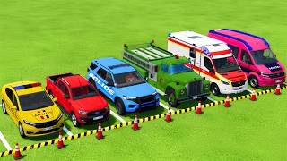 TRANSPORTING POLICE CARS, FIRE DEPARTMENT, AMBULANCE VEHICLES WITH MAN TRUCKS ! Farming Simulator 25