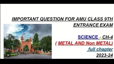 Metals and non metals mcq for class 9th entrance exam amu, jamia#amu #jmi #vidio #viral