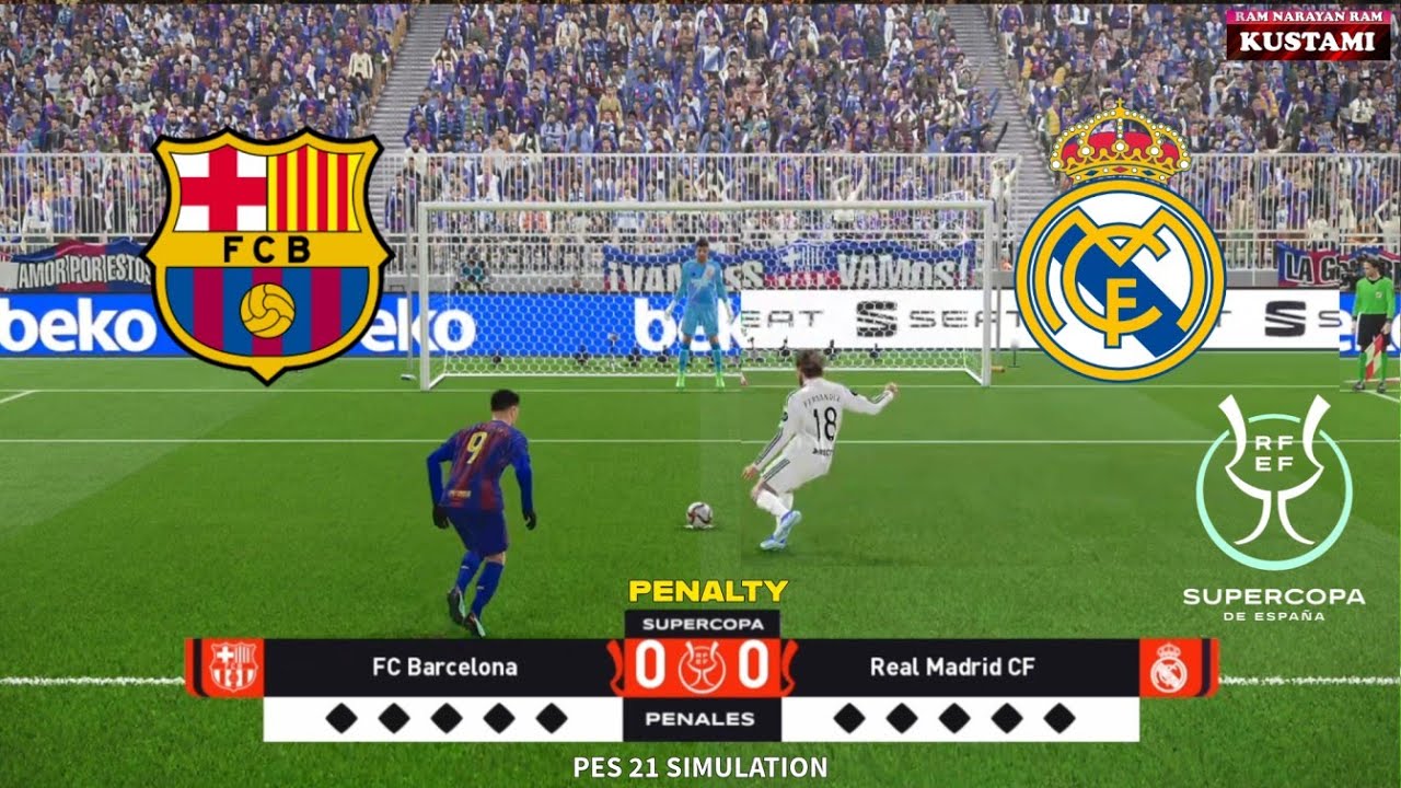 🔴‎ Penalty Shootout⚽Barcelona vs Real Madrid🔥Supercopa de España FINAL🔥⚽ PES 2021 Gameplay