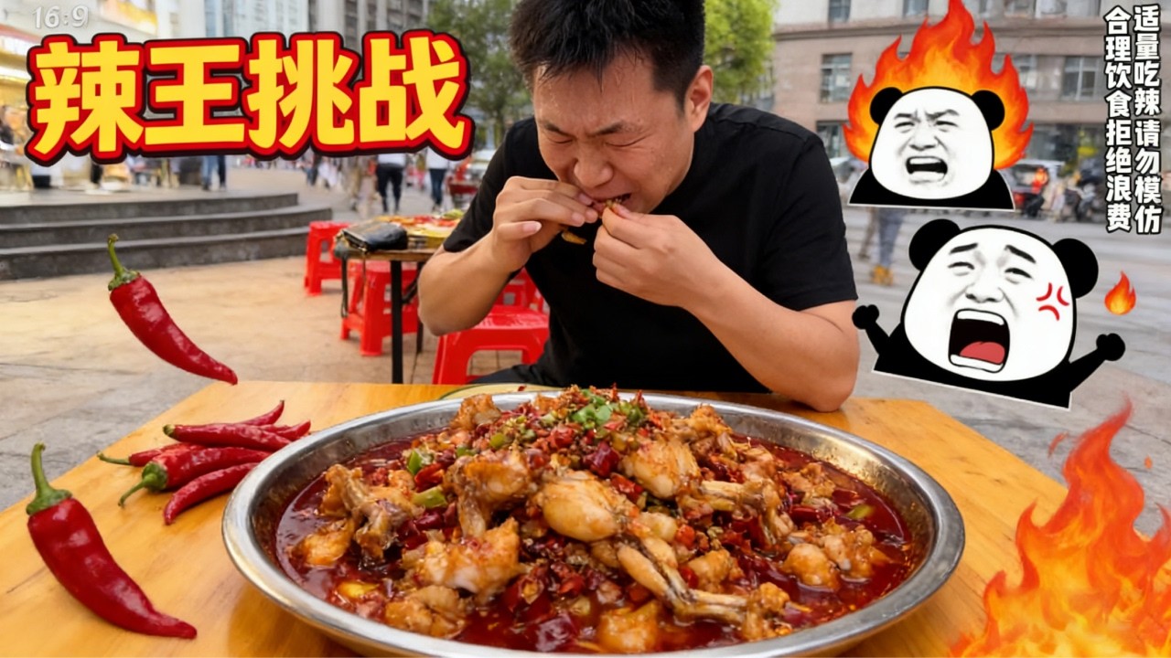 巡辣之旅～挑战重庆超级爆辣牛蛙！一口辣到嘴唇发麻，一般人真的顶不住！【辣王刘泳杰】