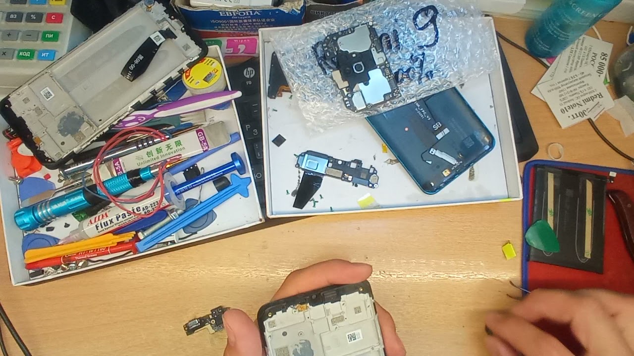 разборка РЕМОНТ ТЕЛЕФОНА редми 9, замена дисплея, снять батарейку Редми ...