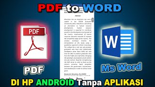 Cara Mengubah Pdf Ke Word Di Hp Android Tanpa Aplikasi
