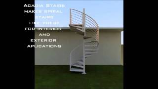 Exterior Spiral Staircase With Line Railing Acadia Stairs