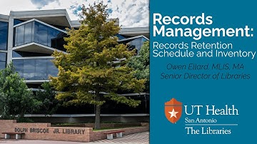 Records Management: Records Retention Schedule and Inventory