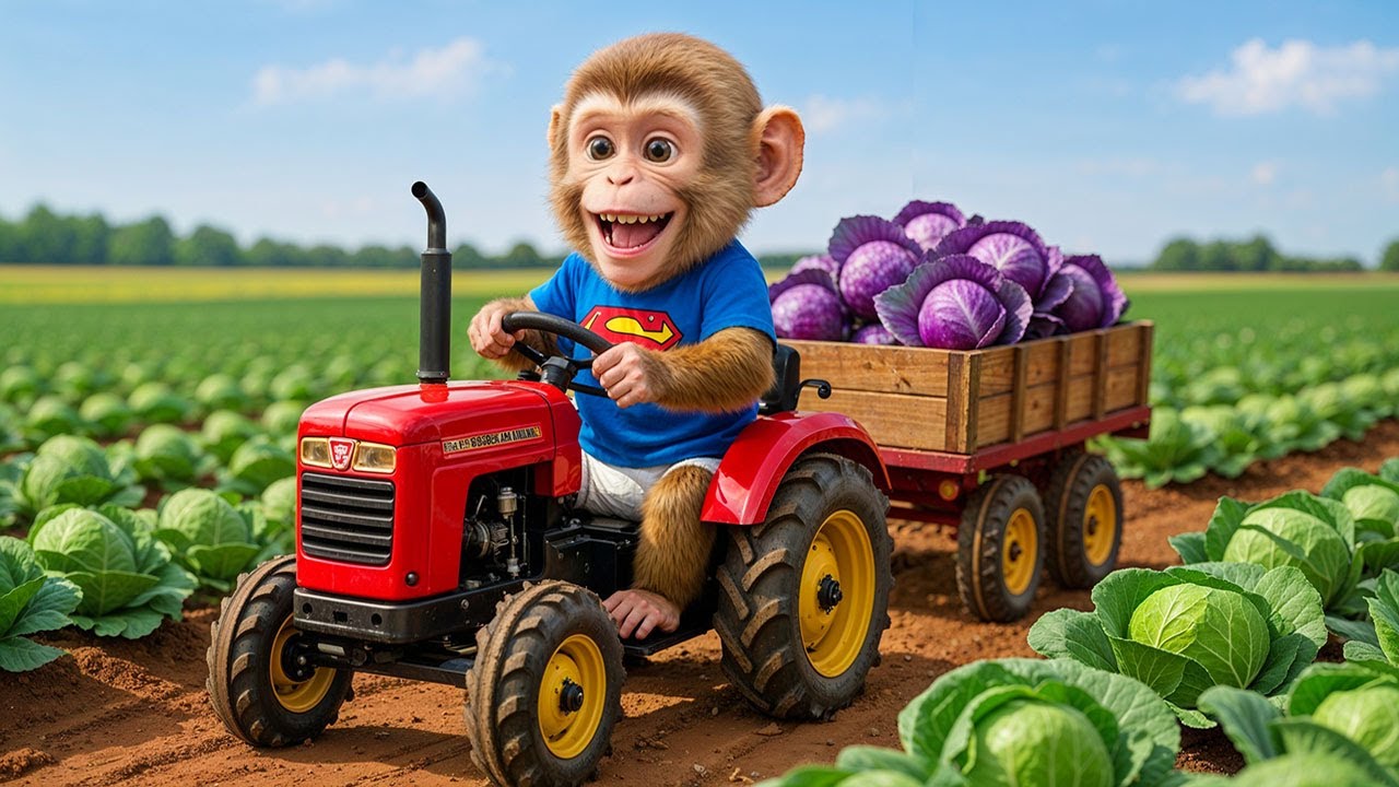 Monkey iZi Protects His Cabbage Farm from Locust Invasion with a Drone! 🐒🚁