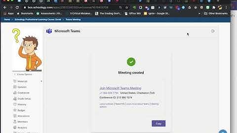 Generating your Microsoft Teams Meetings from your Schoology Course