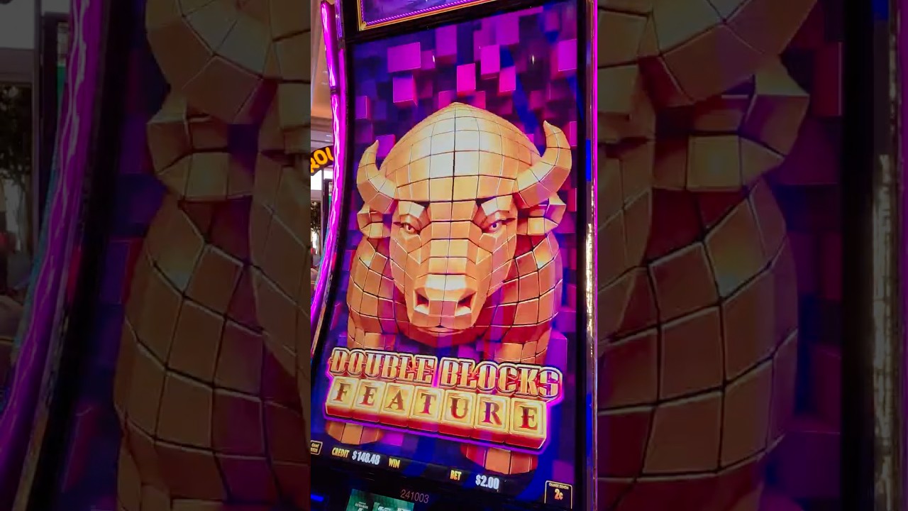 SUPER Rare Double Big Blocks Feature Paid Big! #slots #lasvegas #buffalo
