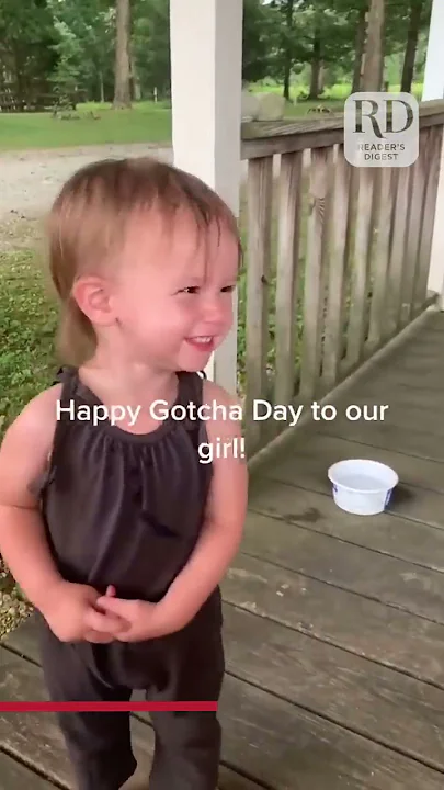 Little girl welcomes dad home on her adoption day