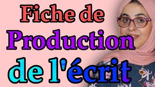 Didactique du français fiche de production de l'écrit Didactique du français fiche de production de l'écrit