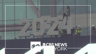 '2024' hoisted into position for Times Square New Year's Eve celebration