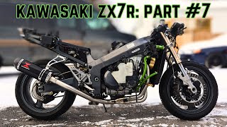 KAWASAKI ZX7R BUILD PART #7 | EXHAUST FINISHED & COOLING