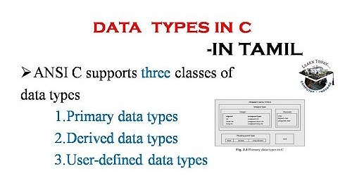 Data types in C programming in tamil