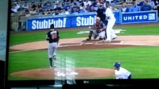 Adrain Gonzalez first dodgers at bat