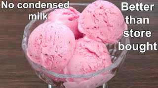 Homemade Strawberry Ice Cream Recipe Without Condensed Milk (Better than Store Bought)