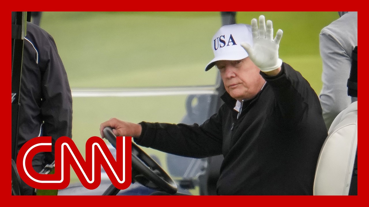 Trump plays golf in Scotland as protesters voice anger over his visit