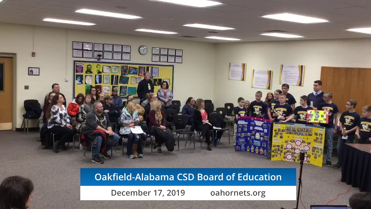 December 17 2019 OakfieldAlabama CSD Board of Education Meeting YouTube