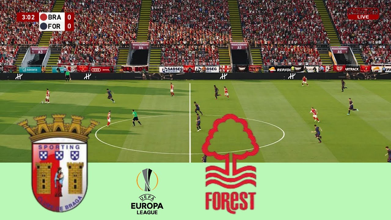 Braga vs Nottingham Forest | AO VIVO | Liga Europa | PES 2021