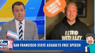 San Francisco State ASSAULTS Free Speech | @FoxNews @turningpointusa
I joined @FoxNews so we could highlight the courageous TPUSA students who, just weeks after Riley Gaines was assaulted at San Francisco State, put on another event that the school eventually pushed off campus.
So much for free speech & diversity of thought… San Francisco State ASSAULTS Free Speech | @FoxNews @turningpointusa