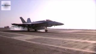 F-18 hornets return to and launch from the aircraft carrier uss george
h.w. bush (cvn 77) in support of strike, surveillance reconnaissance
missions. (u....