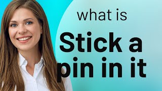 Understanding 'Stick a Pin in It' - A Common English Idiom