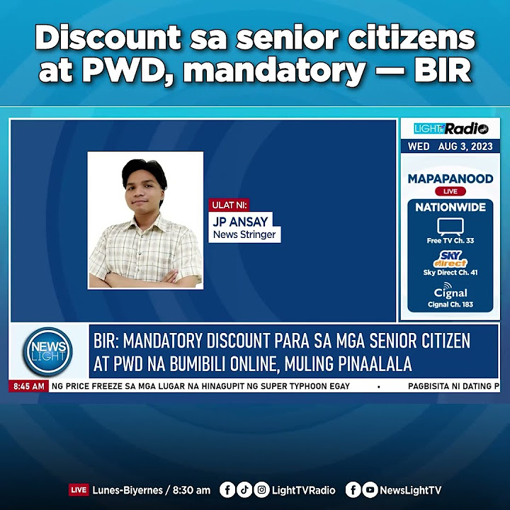 Bir may mandatory discount para sa mga senior citizen at pwd na