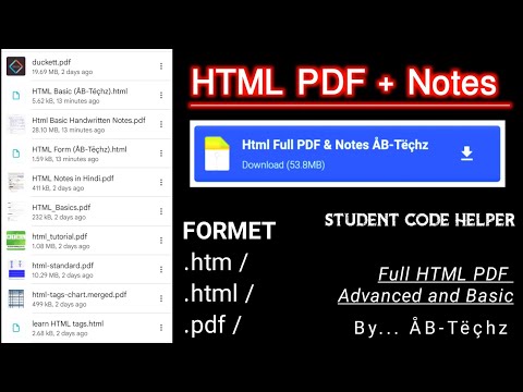 HTML PDF & Notes (Basic  + Advance) Free Download By ÅB-Tëçhz