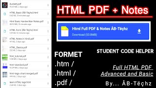 HTML PDF & Notes (Basic  + Advance) Free Download By ÅB-Tëçhz