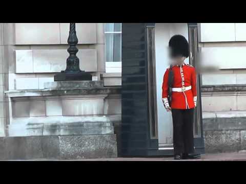 Buckingham Palace Royal Guard Points SA80 at tourist