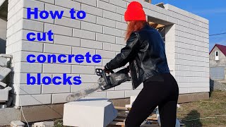 How to cut concrete blocks. AAC BLOCK.