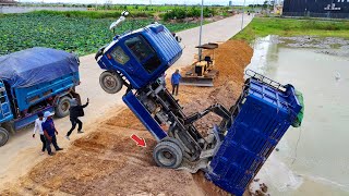 Download Lagu Be on the lookout Start Landfill task! Dump Truck Back Uploading stuck rescue by skill dozer,Mix VDO MP3