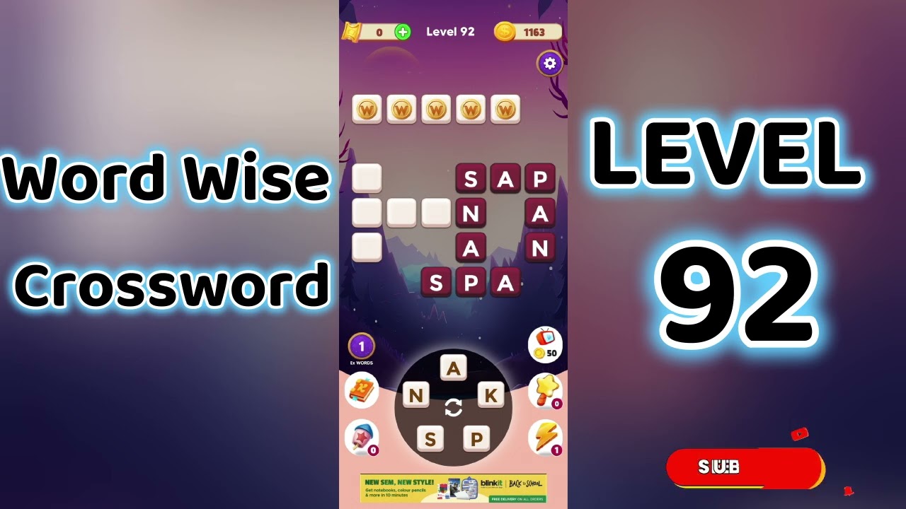 Word Wise Crossword Level 92 🧩 | Smart Crossword Puzzle Walkthrough | Go Answer