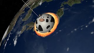Giant Spherical Cow Collides With Japan - Universe Sandbox