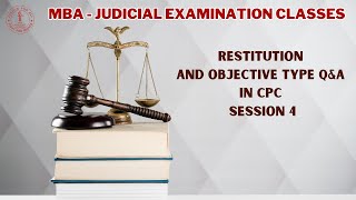 Restitution and Objective Type Q&A in CPC | Session 4 |  MBA Judicial Examination Classes screenshot 4